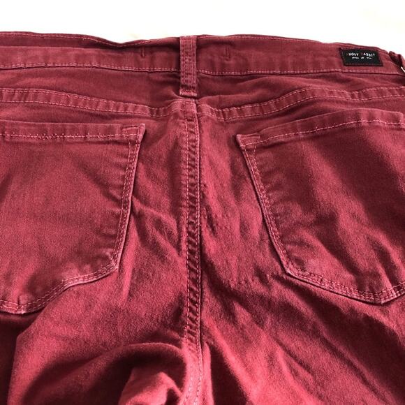 Angry Rabbit Skinny Jeans Red Denim Style ASK300 Mid Rise Size 26 Inseam 32" - Picture 10 of 10